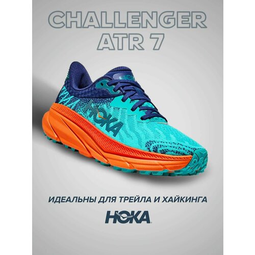 Кроссовки HOKA challenger atr 7, полнота D, размер 37,5, бирюзовый, синий
