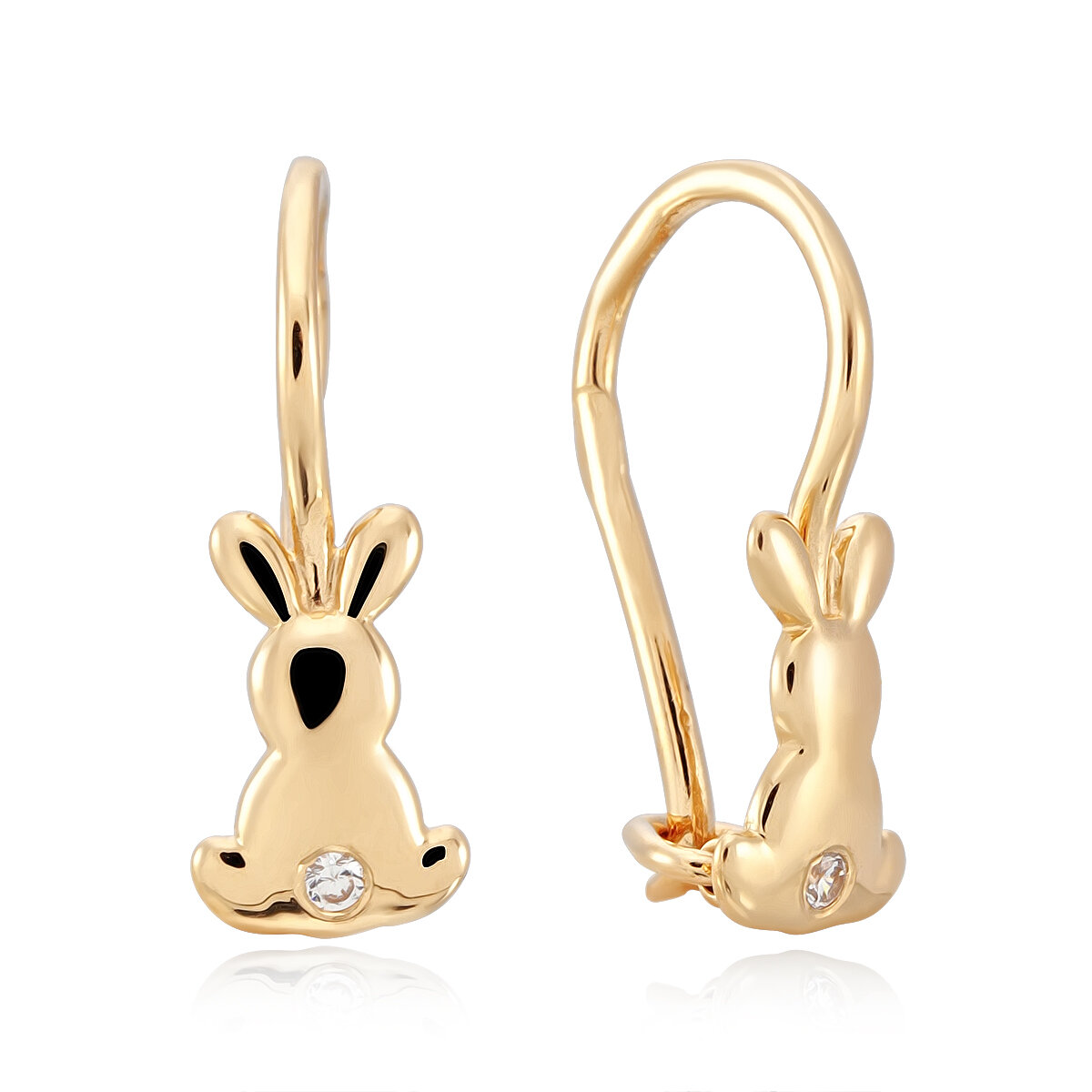 Серьги AZADE, красное золото, 585 проба, фианит