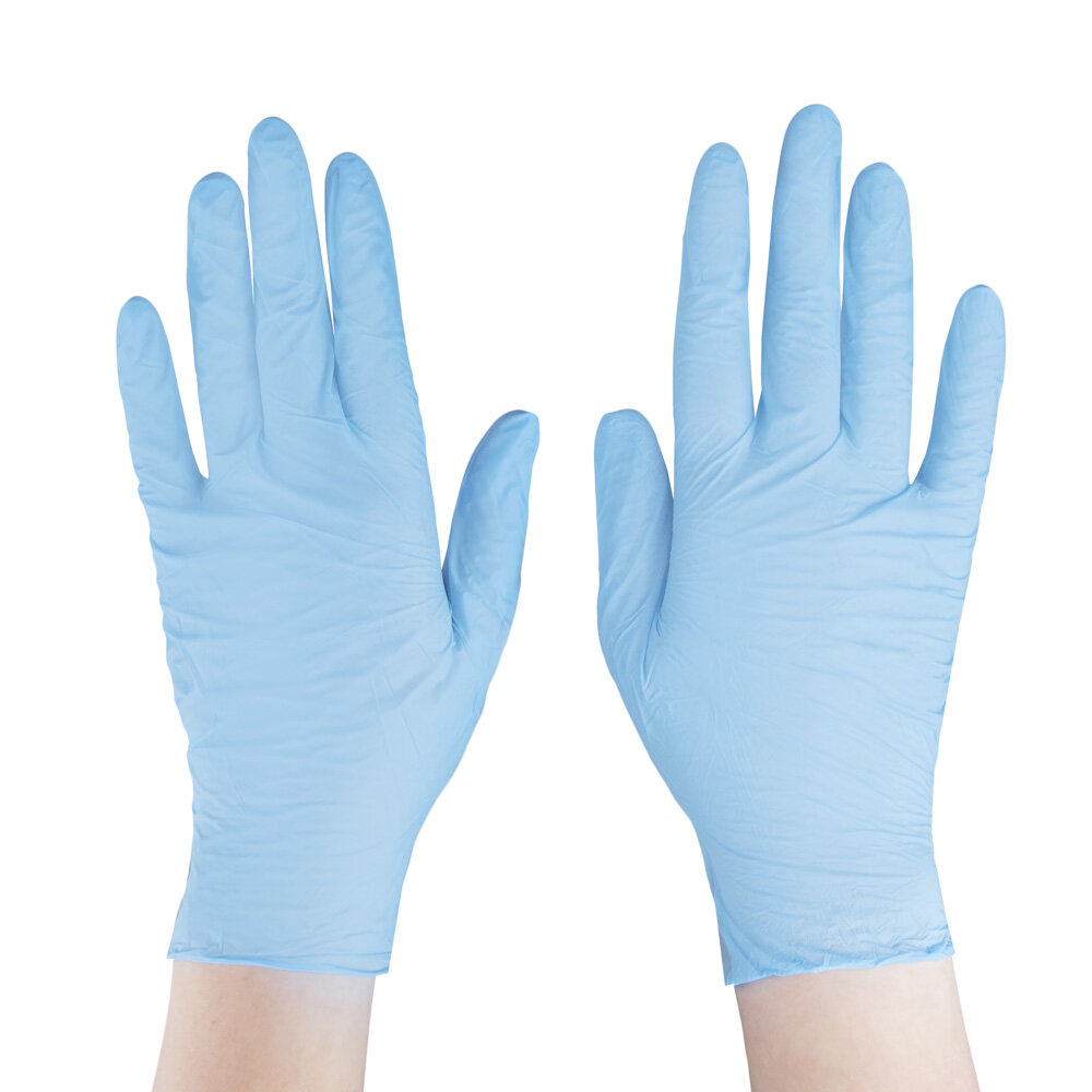 Перчатки медицинские нитриловые BI-SAFE голубые, L, 7 г