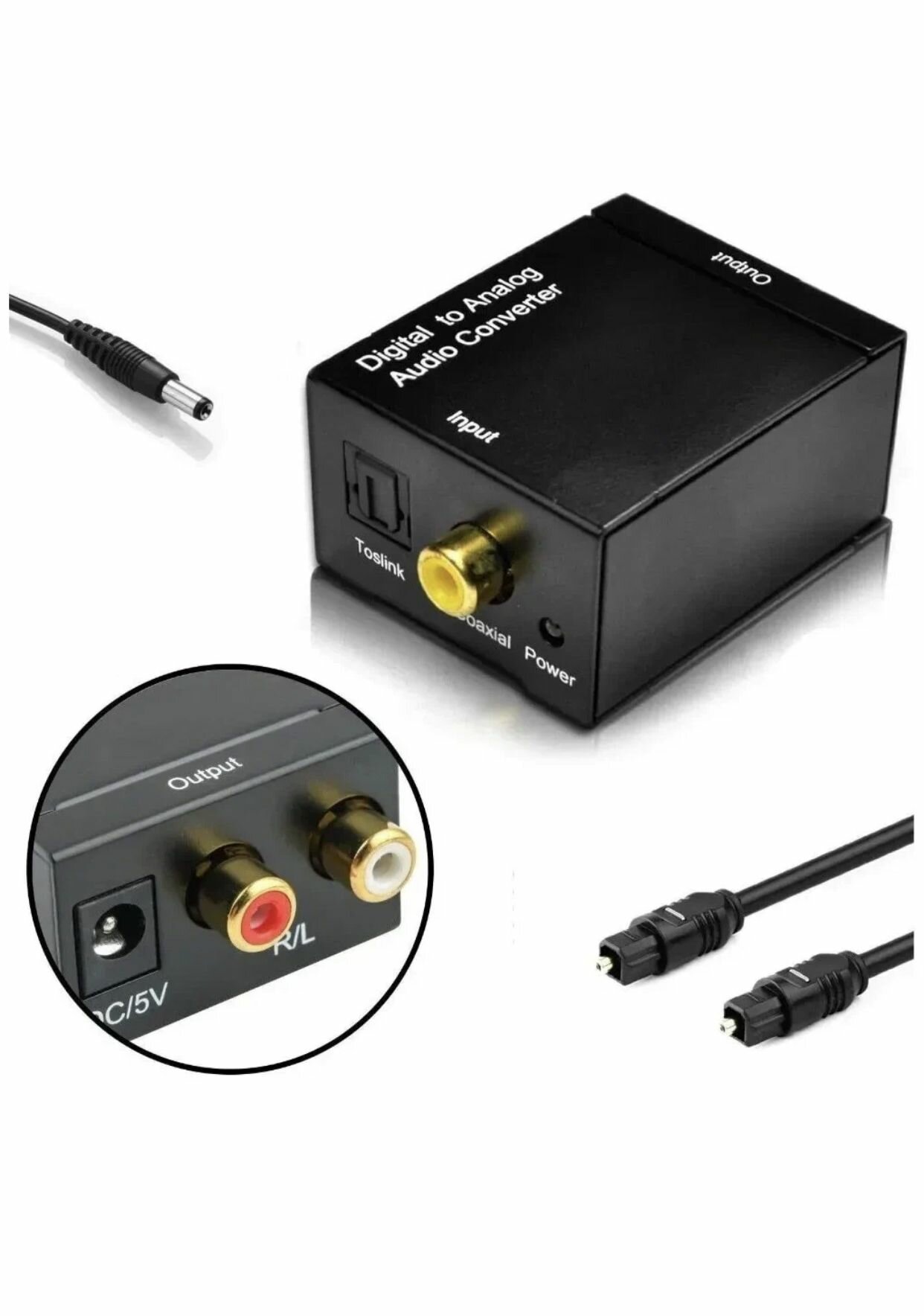 Аудиоконвертер адаптер ЦАП AV Converter Toslink С coaxial / toslink в аналоговый AV аудио сигнал