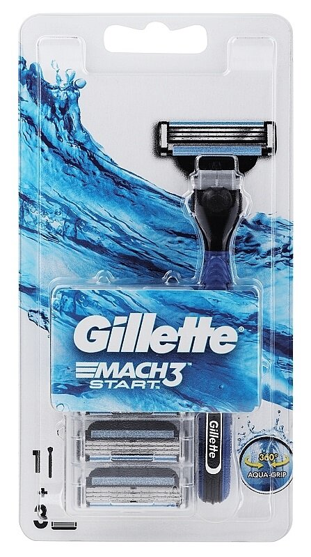 Бритвенный станок Gillette MACH3 Start с 3 сменными кассетами