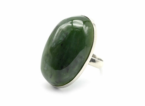 Кольцо, нефрит, размер 18, зеленый