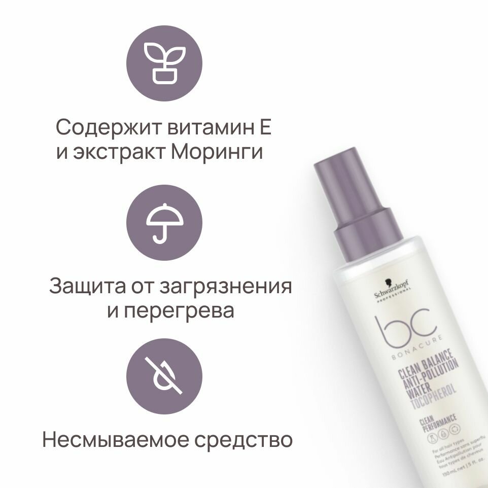 Schwarzkopf Professional Спрей для защиты волос от загрязнений Clean Balance, 150 мл (Schwarzkopf Professional, ) - фото №6