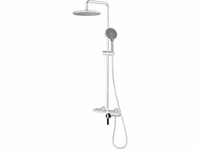 Душевая система с тропическим душем, смеситель для ванны и душа на стену, серия Rose белый + черный, A-Five (А5-0940)