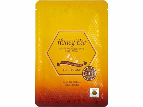 Маска на тканевой основе с экстрактом маточного молочка True Island HONEY BEE ROYAL PROPOLIS NUTRI SHEET MASK