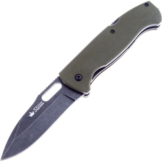 Нож складной Kizlyar Supreme Ute (G10) 440C, StoneWash Green