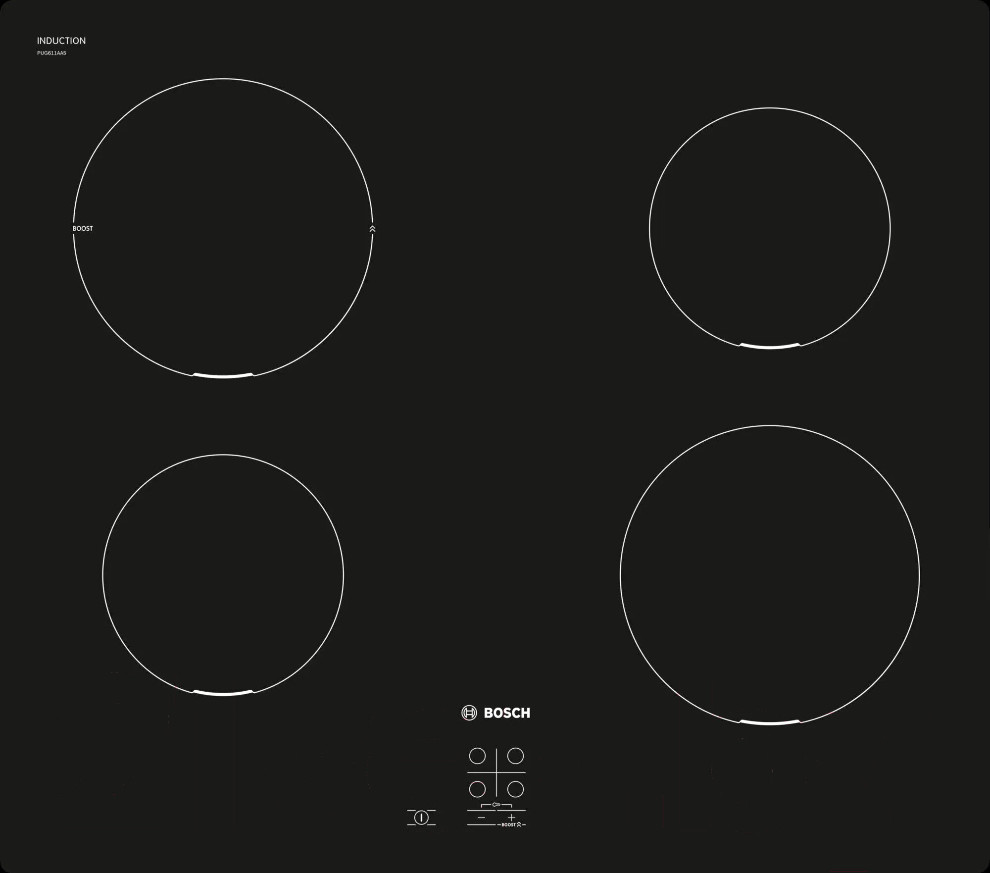 Индукционная варочная панель Bosch PUG611AA5E черный