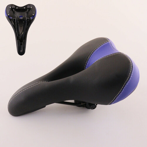 Седло велосипедное спортивное с дыркой (140x250 mm. синий) DS седло велосипедное 260х170 мм спортивное узкое с вентиляцией