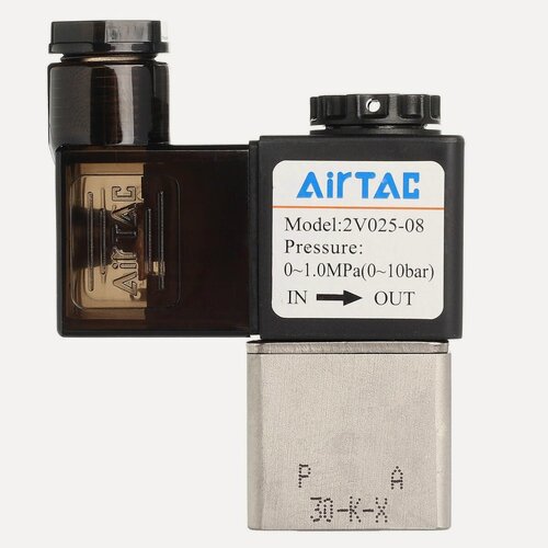 Изображение товара Пневмоклапан 2/2 Н. З. Airtac 2V025-08 (2V02508AG), G1/4 с катушкой 220 VAC