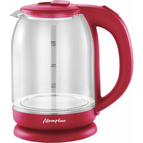 Чайник электрический 18Л 1500ВТ диск стекло внутр подсв 105226 вишн матрена 239400₽