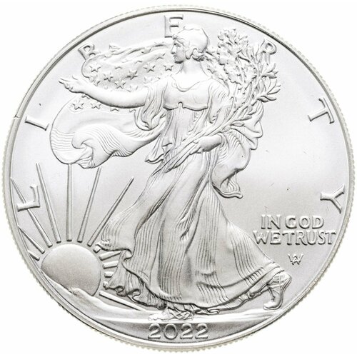 США 1 доллар (dollar) 2022 Американский серебряный орёл - Орел с дубовой веткой монета half dollar