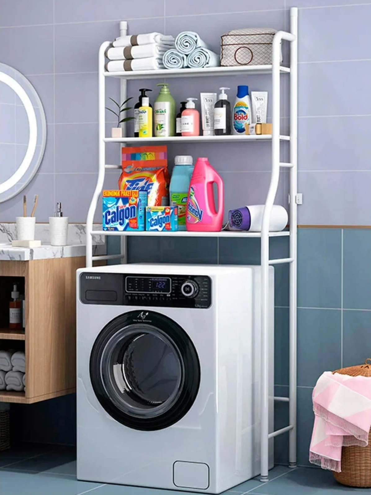 Этажерка напольная Sokoltec HW47885WH 68х25х160 см, белый