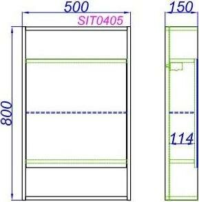 Шкаф-зеркало 50 дуб балтийский Aqwella Сити SIT0405DB