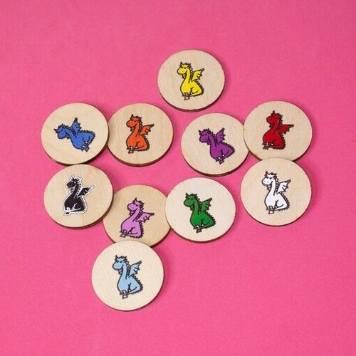 Фишки Дракончики цветные 190₽