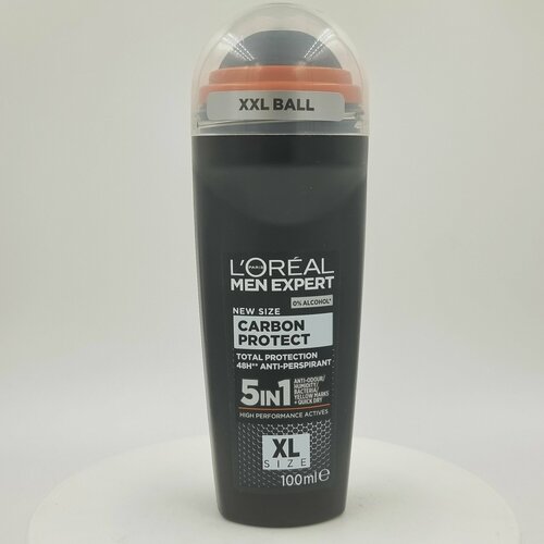 Антиперсперант LOreal Paris Men Expert Deo Carbon Protect roll-on XL 5 в 1 карбоновая защита 48 часов 100 мл из Финляндии 1482₽
