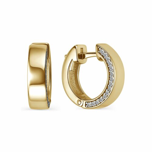 Серьги MINERAL NATION серебро 925 проба фианит размер 15 мм длина 15 см золотой 5226₽