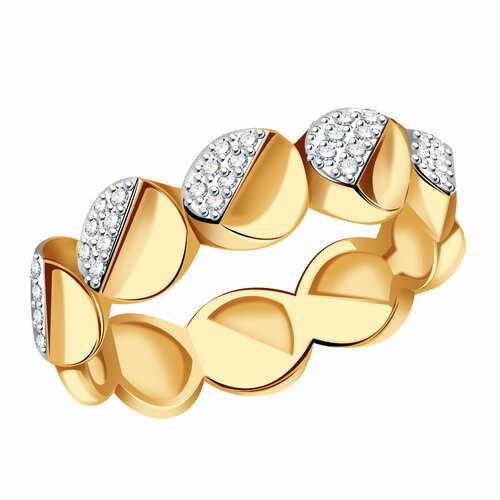 Кольцо Diamant online, красное золото, 585 проба, фианит, размер 17 кольцо золотые узоры рози