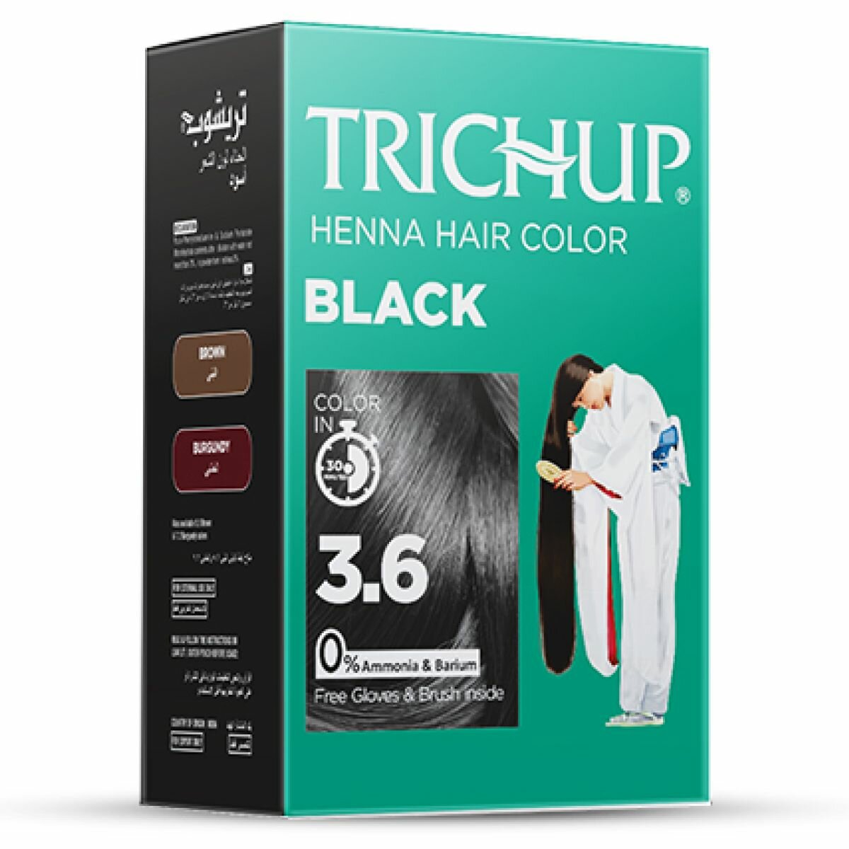Краска для волос Vasu Trichup Henna Hair Color Black черная на основе хны, 60 г