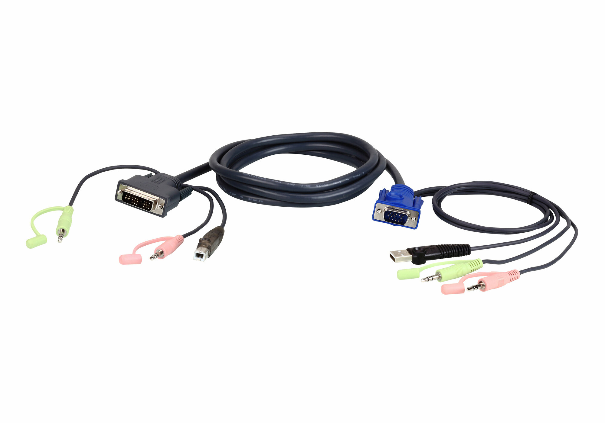 ATEN 2L-7DX2U Кабель 1.8M USB DVI-I/VGA KVM/ATEN 2L-7DX2U