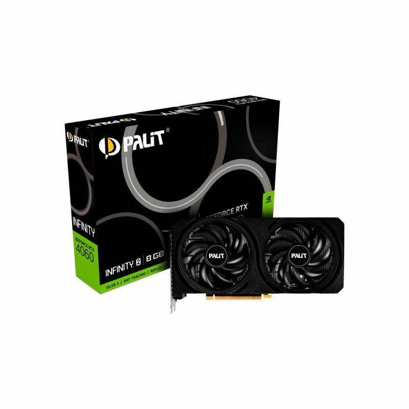 Видеокарта Palit GeForce RTX 4060 Infinity 2 8Gb 1830MHz PCI-E 4.0 8192Mb 17000Mhz 128 bit HDMI 3xDP NE64060019P1-1070L