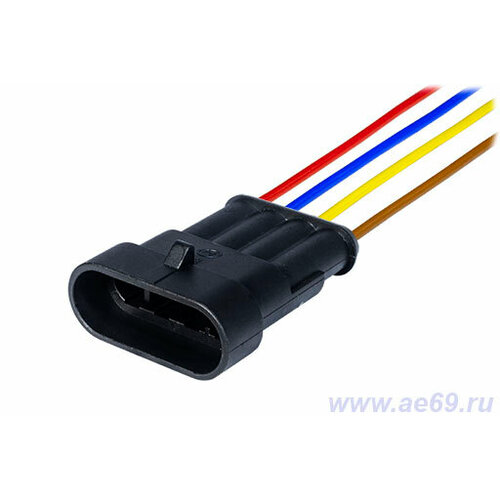 Колодка Соединит 4 Конт 15мм Штырь Герметичная Ip6667 В Сборе С Проводом 050мм Кв 7909 Автоэлектрика арт 7041-10СБ 255₽