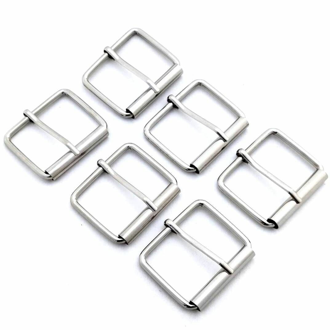 Пряжка с роликом для ремня 40 мм, 6 шт, металл, никель