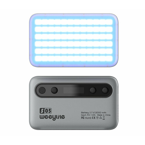 Осветитель Viltrox Weeylite S05 светодиодный 5 Вт RGB серый 4190₽