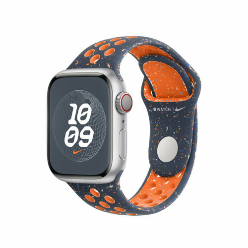 смарт часы apple watch series 9 gps aluminium case 41mm sport band starlight Умные часы Apple Watch SE 2 GPS 41mm Starlight, спортивный ремешок Nike Sport Band - синее пламя (Blue Flame)