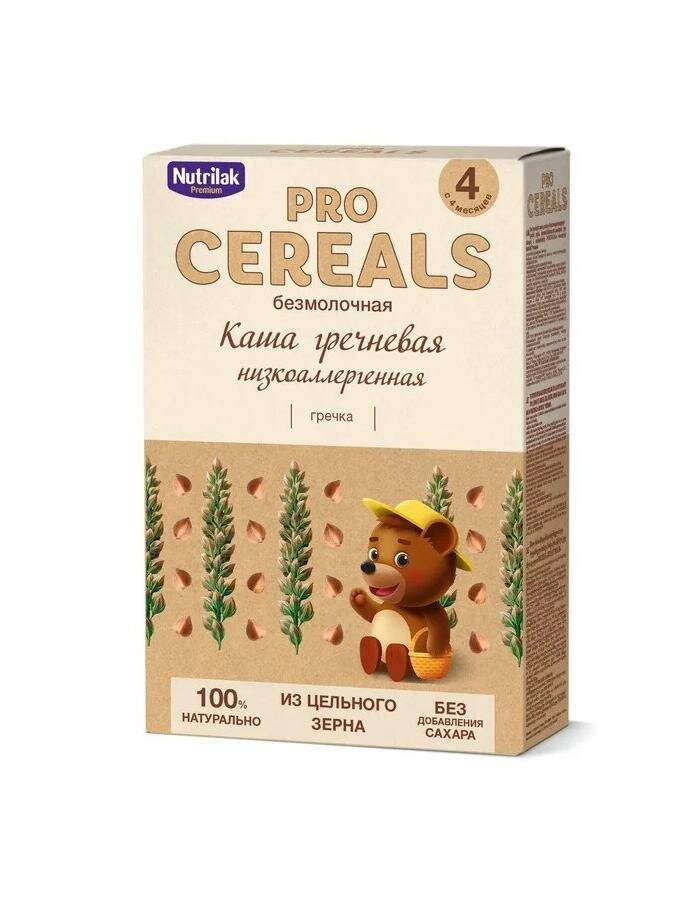 Каша гречневая Nutrilak Premium Pro Cereals цельнозерновая безмолочная, 200гр - фото №20