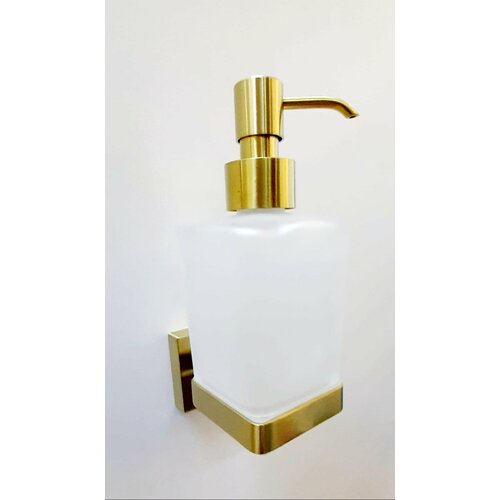 Дозатор для мыла стекло к стене золото матовое DOMINCARE DC8927BG