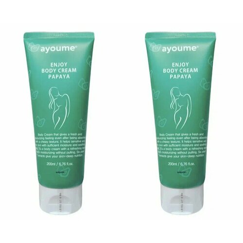 Крем для тела Ayoume Enjoy Mini Body Cream Papaya, 200 мл, 2 шт