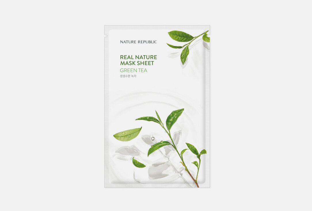 Тканевая маска для лица с экстрактом зеленого чая Nature Republic Real Nature Mask Sheet Green Tea / количество 1 шт