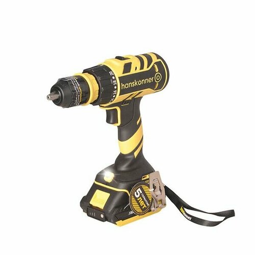 Дрель-шуруповерт аккумуляторная бесщеточная Hanskonner HCD1865C 18В 2Ач Li-Ion 2 АКБ и ЗУ 60793₽