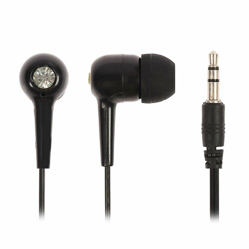 Наушники LuazON Брилиант W-02 вакуумные чёрные 1шт 406₽