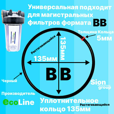 Уплотнительное кольцо для колбы фильтров BB (3 шт)/ универсальная подходит для магистральных фильтров формата BB