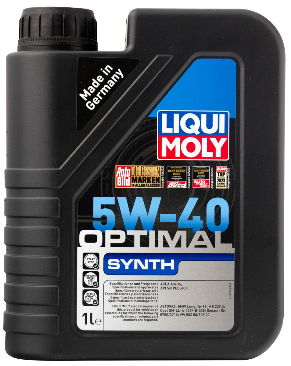 Масло моторное Liqui Moly Optimal Synth НСе 5W40   1 л   арт  3925  LM 5W40 OPTIMAL 1L