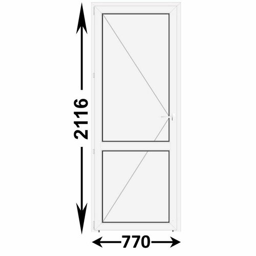 Готовая пластиковая межкомнатная дверь Veka WHS 770x2116 Левая (ширина Х высота) (770Х2116)