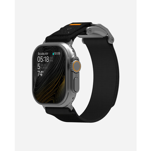 Ремешок для Apple Watch - Aulumu A11, с серой магнитной пряжкой, дышащий нейлон, черный