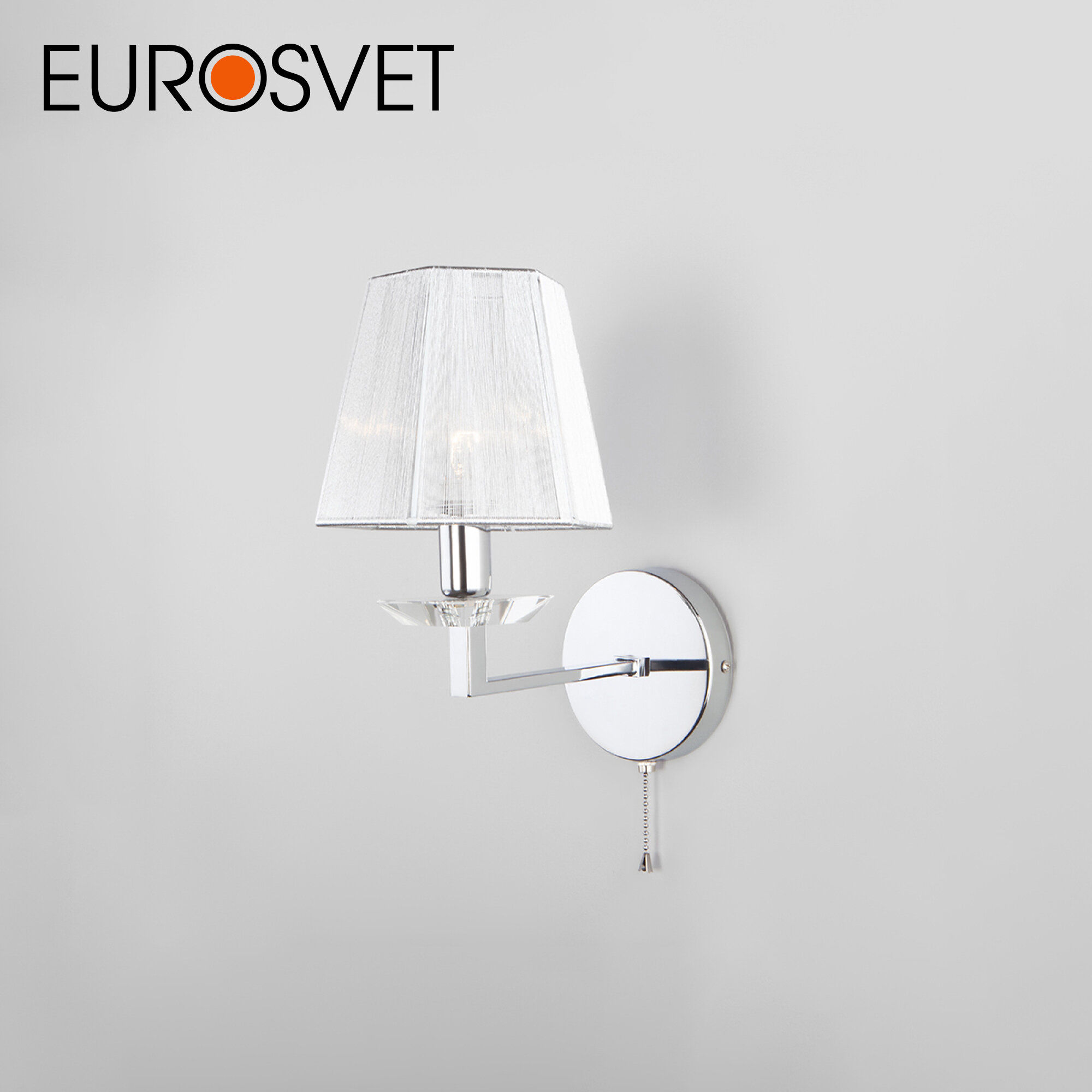 Бра / Настенный светильник с абажуром Eurosvet 60125/1 хром
