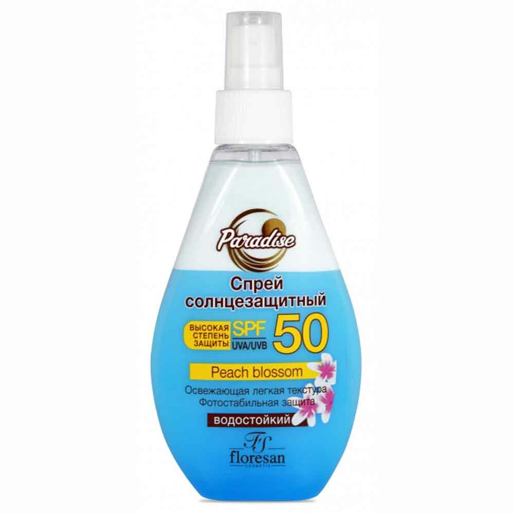 Floresan Paradise Ф249 Спрей солнцезащитный двухфазный Peach blossom SPF50, 160 мл