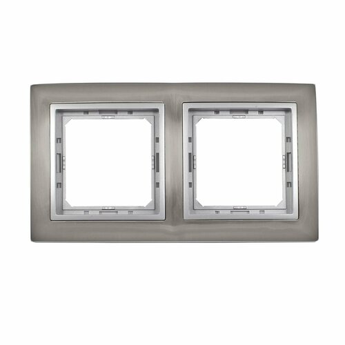Рамка PRF Tesla Ultra 2СП cеребро вст+ст. мат 9211/0533