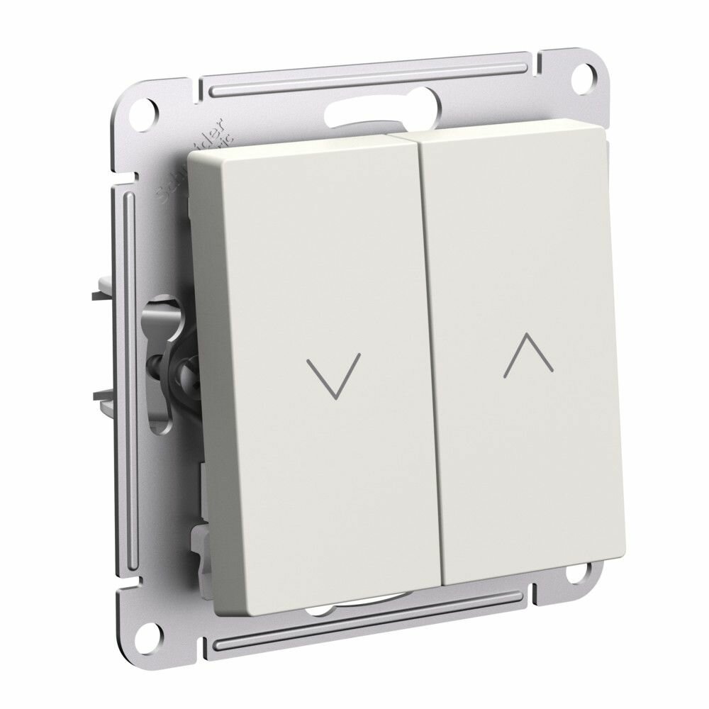 фото Systeme Electric AtlasDesign Бежевый Выключатель 2-клавишный жалюзи, 10А, механизм, арт. ATN000219