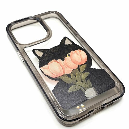 Чехол Black Cat Tulips для iPhone 14