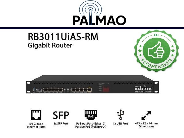 Маршрутизатор MikroTik RouterBoard RB3011UiAS-RM