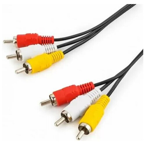 Кабель 3x RCA (M) - 3x RCA (M), 3м, GoPower (00-00027485) разъем atcom 3xrca 3xrca 5 м черный