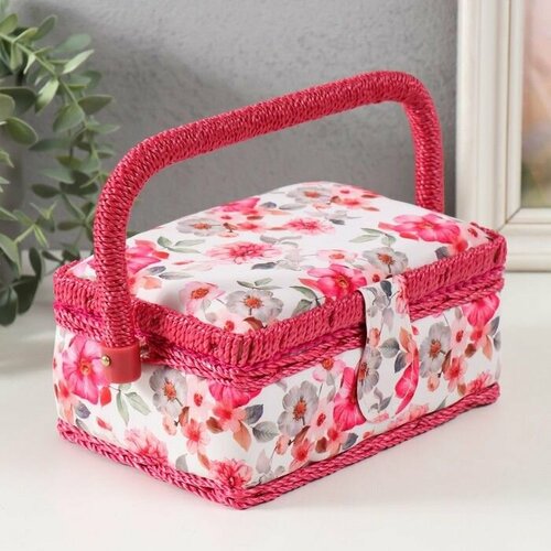 Шкатулка для рукоделия Розовые цветы 18х12х95 см 1984₽