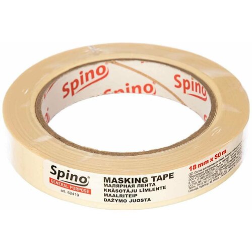 Малярная лента SPINO белая 60oC 18мм x 50м 62419
