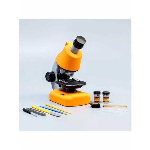 Микроскоп Юный биолог кратность до х1200 желтый подсвет 3161₽