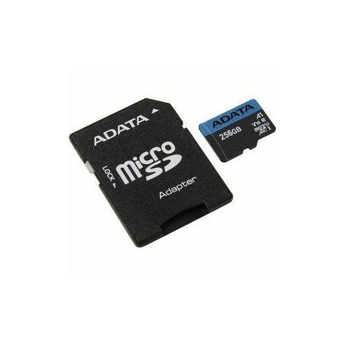 Карта памяти A-DATA 256GB microSDXC Class 10 UHS-I A1 100/25 MB/s (SD адаптер) (AUSDX256GUICL10A1-RA1)