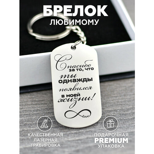 фото Брелок, глянцевая фактура, серый, белый decobar